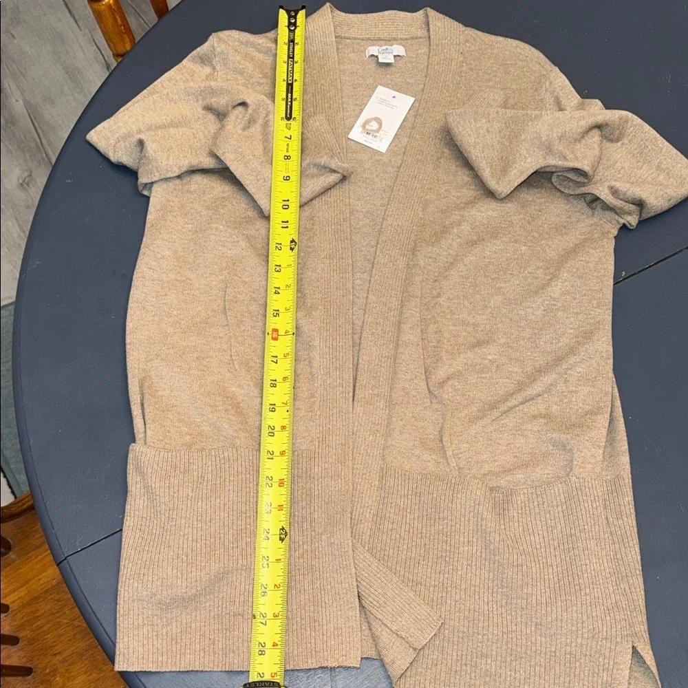 NWT Croft & Barrow Open-Front Lightweight Cardigan Sweater in Taupe casual,layer